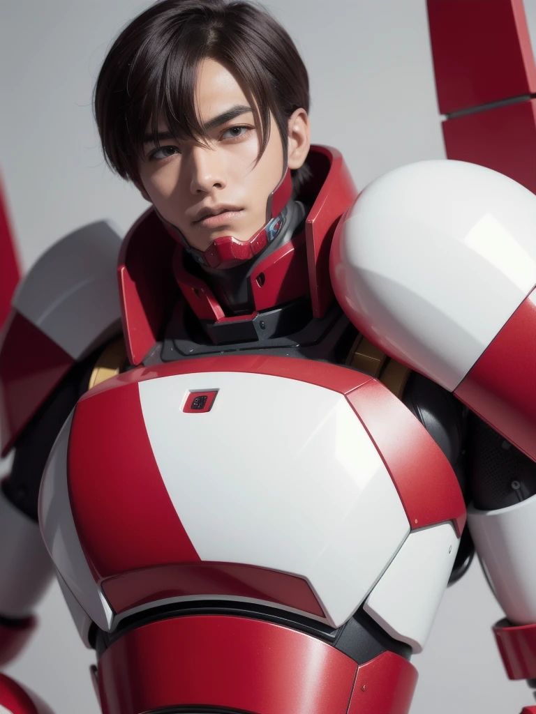 a close up of a robot with a large red and white body, gurren lagan, # mecha, concept art of omegamon, mecha anime, cool mecha style, modern mecha anime, getter robo, mecha art, ferra white mecha, an anime large mecha robot, super robot wars, mecha armor