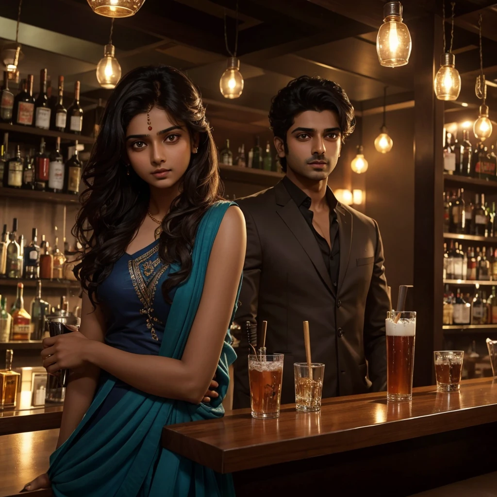 Arjun's eyes were repeatedly going to the girls going to the bar in front. Then a beautiful girl, Riya, came to the bar. There was a strange attraction in her every gesture, due to which Arjun's eyes were not moving away.