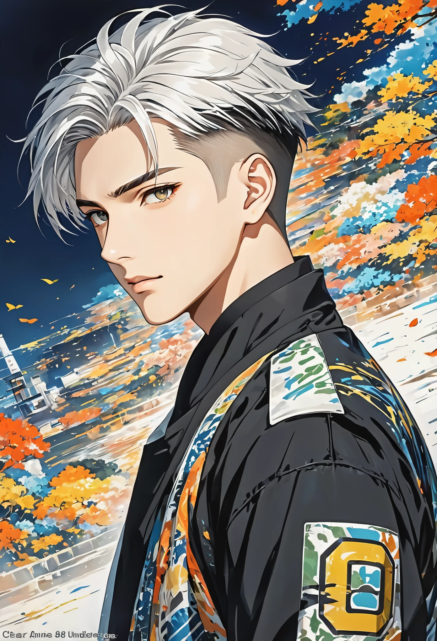score_9, score_8_up, score_7_up,source_anime, high res image,masterpiece,best quality,clear skin,white hair,undercut hair,anime_boy,