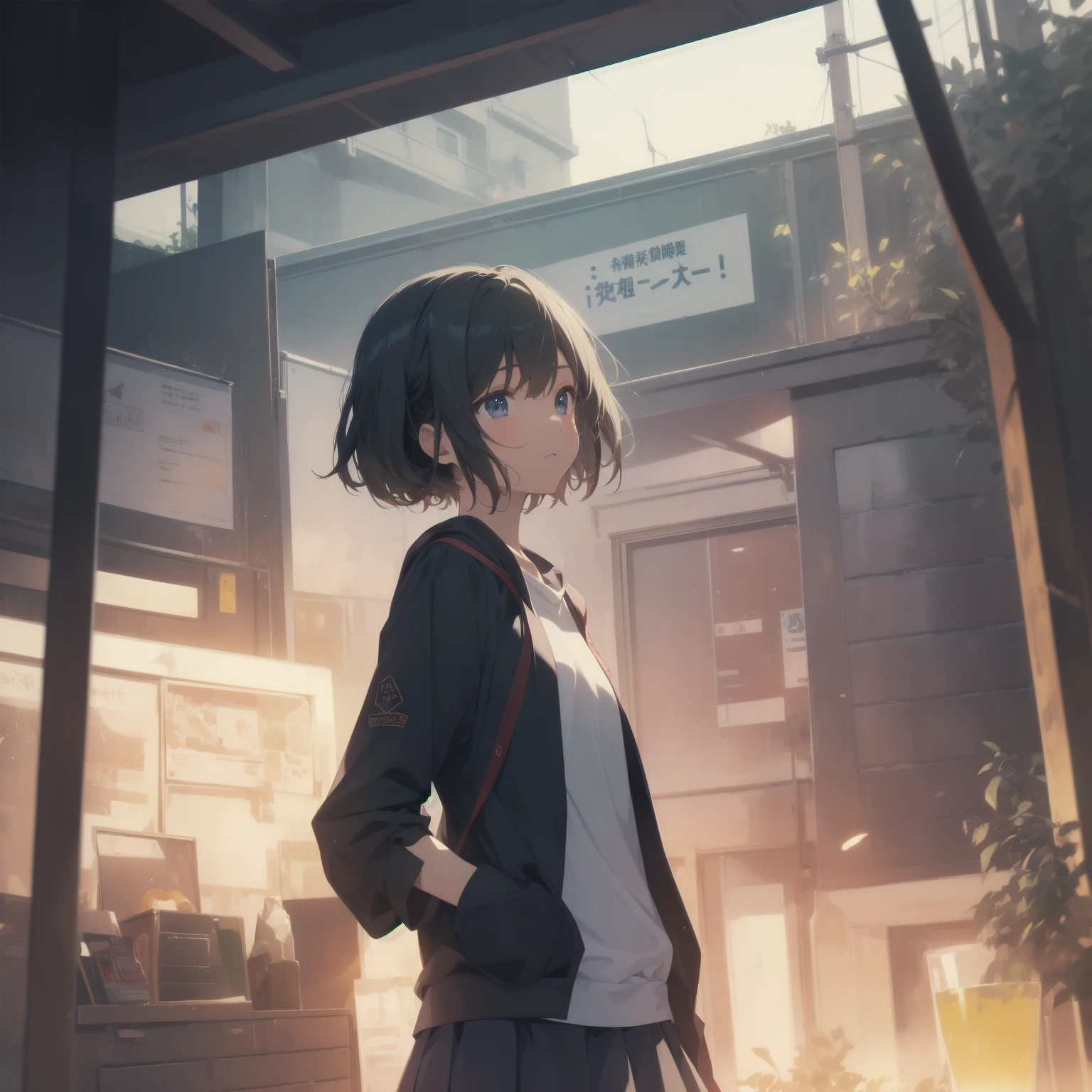 ultra-absurdres-Top quality by artist God, ultra-detailed, high resolution, anime moe artstyle, best anime 8k konachan wallpaper, pixiv contest winner, pool:2810, perfect anatomy,break, 1girl, (Please draw a girl walking sleepily to school alone. )break,(Solo,little female, -yeld:1.Full limbs, complete fingers,a junior hihort hair), short cut, flat chest, , small butt, small black eyes, beautiful detailed eyes, well-proportioned iris and pupils, expressive eyes, highres detailed hair, soft expression, salor school_uniform, sailor collar, serahuku, bow, pleated skirt,(Detailed Lighting), (Detailed background), in the School commute route. break,super detailed skin, Best cinematic lighting powered by famous artist, 8k,beauty illustration,photoshop_(medium),very aesthetic,break,((artist:nekotoufu )), artist:clamp ,artist:carnelian ,artist:kantoku ,