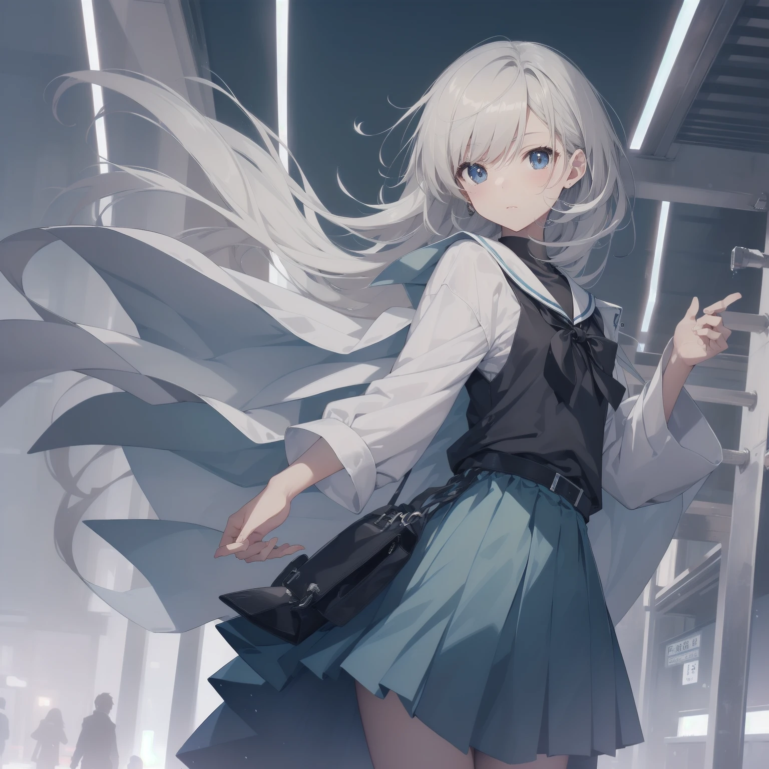 ultra-absurdres-Top quality by artist God, ultra-detailed, high resolution, anime moe artstyle, best anime 8k konachan wallpaper, pixiv contest winner, pool:2810, perfect anatomy,break, 1girl, (Please draw a girl walking sleepily to school alone. )break,(Solo,little female, -yeld:1.Full limbs, complete fingers,a junior hihort hair), short cut, flat chest, , small butt, small black eyes, beautiful detailed eyes, well-proportioned iris and pupils, expressive eyes, highres detailed hair, soft expression, salor school_uniform, sailor collar, serahuku, bow, pleated skirt,(Detailed Lighting), (Detailed background), in the School commute route. break,super detailed skin, Best cinematic lighting powered by famous artist, 8k,beauty illustration,photoshop_(medium),very aesthetic,break,((artist:nekotoufu )), artist:clamp ,artist:carnelian ,artist:kantoku ,