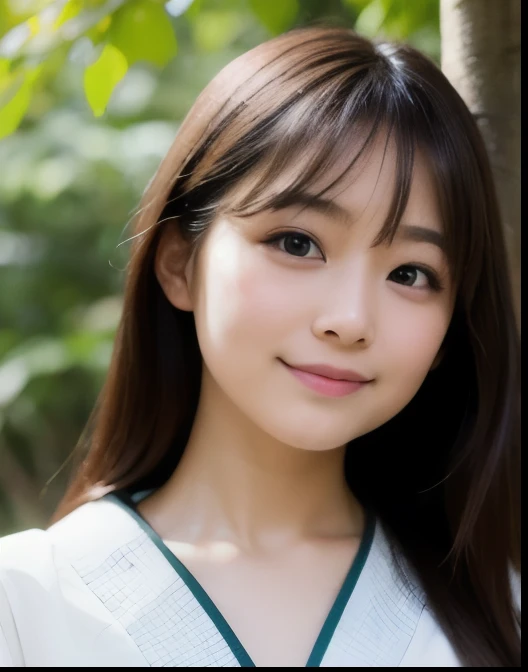 Highest quality, Face Focus, Soft Light, Ultra-high resolution, (Realistic:1.4), RAW Photos,(Shinozaki Ai),
1 Japanese girl, alone, cute, smile, (pupil, Light in your eyes),  Beautiful face in every detail, (Big Breasts),(High resolution detail of human skin texture),(Long Hair),(Portraiture), Upper Body, White traditional kimono, in the forest,