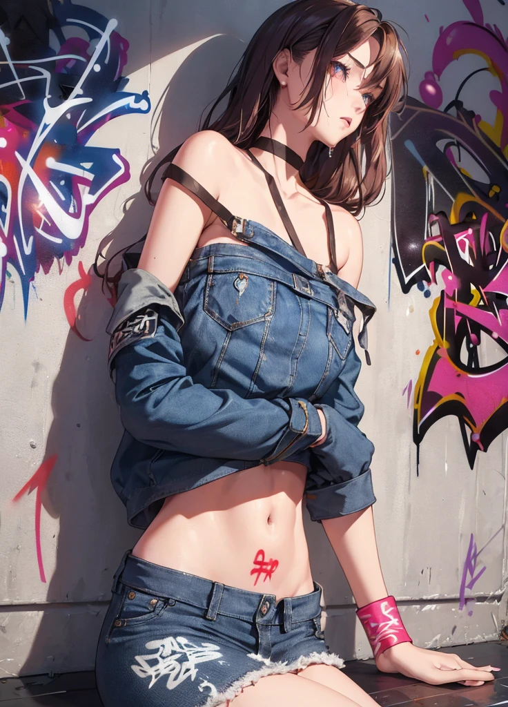 (looking away, shift off center, cinematic perspective), 1woman, jeans, under the bridge, (((X stands for the porn magazine in this prompt))), straddle X, lean back, put on her foot X, X and her crotch are touching, (orgasm face), pubic hair, small earrings, small breast,