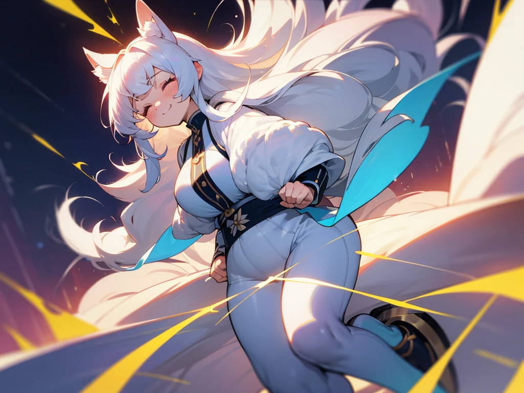 Thicc plump girl, extreme large long white fluffyhair,face-framing long bangs,extreme large long white fluffyhair,eyes closes,extreme large long white fluffyhair, mid-smile,extreme large long white fluffyhair, diamond necklace,huge buson, gorgeous plump body,fluffy poofy fur coat,white teared mini shirt ,spiked belts, BLUE lycra ultra mini shorts, large socks, hands in Flames,eyes closed,eyes closed,eyes closed eyes closed eyes closed eyes closed eyes closed eyes closed,face-framing long bangsface-framing long bangs face-framing long bangs,face-framing long bangs,face-framing long bangs,face-framing long bangs, lightnings in her hands, furious face, Full body