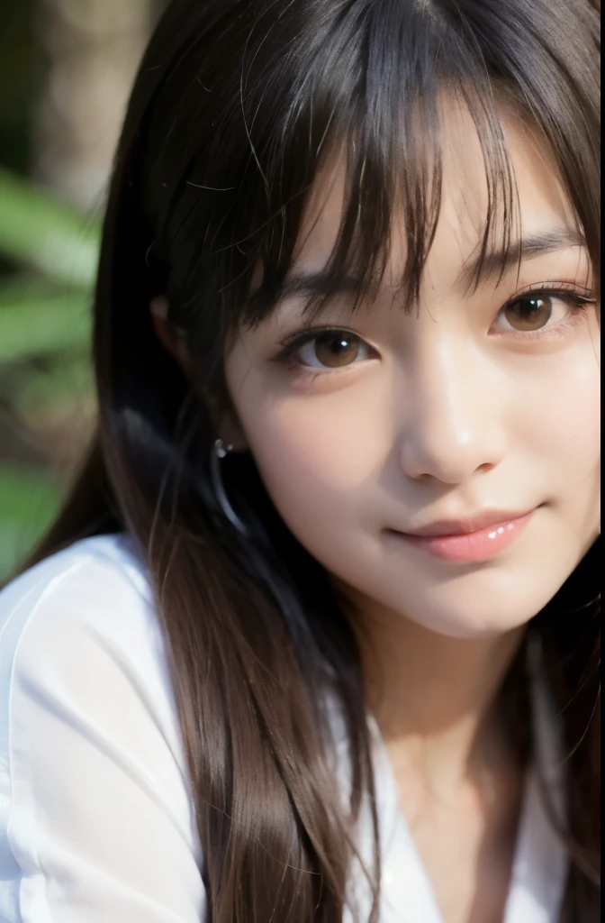 best quality, face focus, soft light, ultra high res, (photorealistic:1.4), RAW photo,(Shinozaki Ai), busty,
1japanese girl, solo, cute, kawaii, smile, (pupil, lights in the eyes), detailed beautiful face,(high resolution detail of human skin texture),(long hair),(portrait), upper body, white traditional kimono, in the forest,