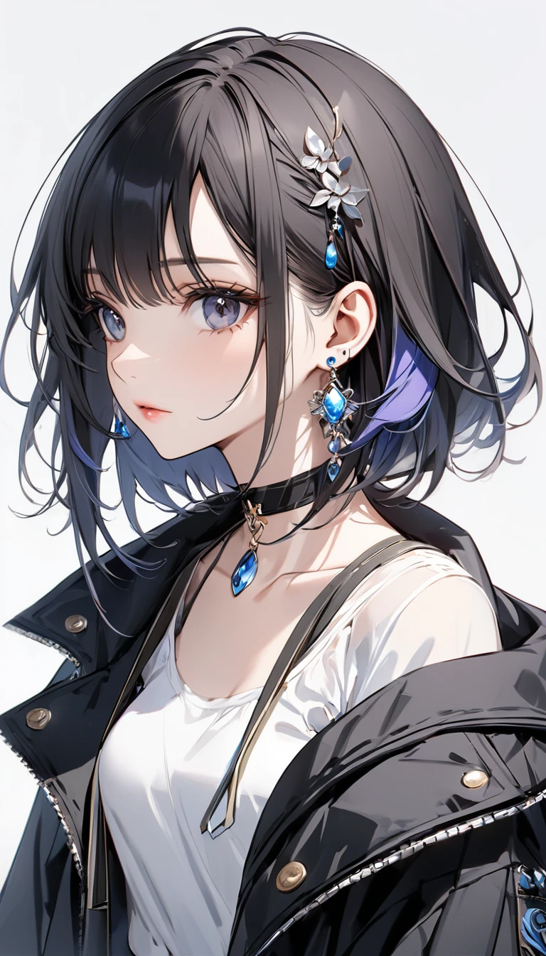 Highest quality, wonderful_delicate, beautiful, 8k, Jacket, Earrings, choker, concept