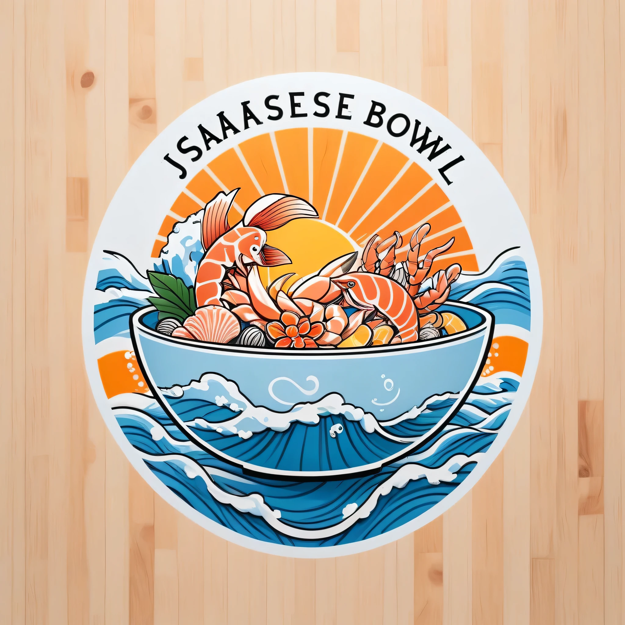 Stylish logo of a Japanese seafood bowl restaurant in Hawaii
White background
Refreshing logo with yellow, orange and light blue
The store is made of wood and has a counter.
Delicious-looking logo with tuna, sea and waves packed in a bowl of seafood bowls
A Japanese-inspired logo that makes you imagine a restaurant that looks delicious
Pretty cool
chic and modern design
Stylish design
White background