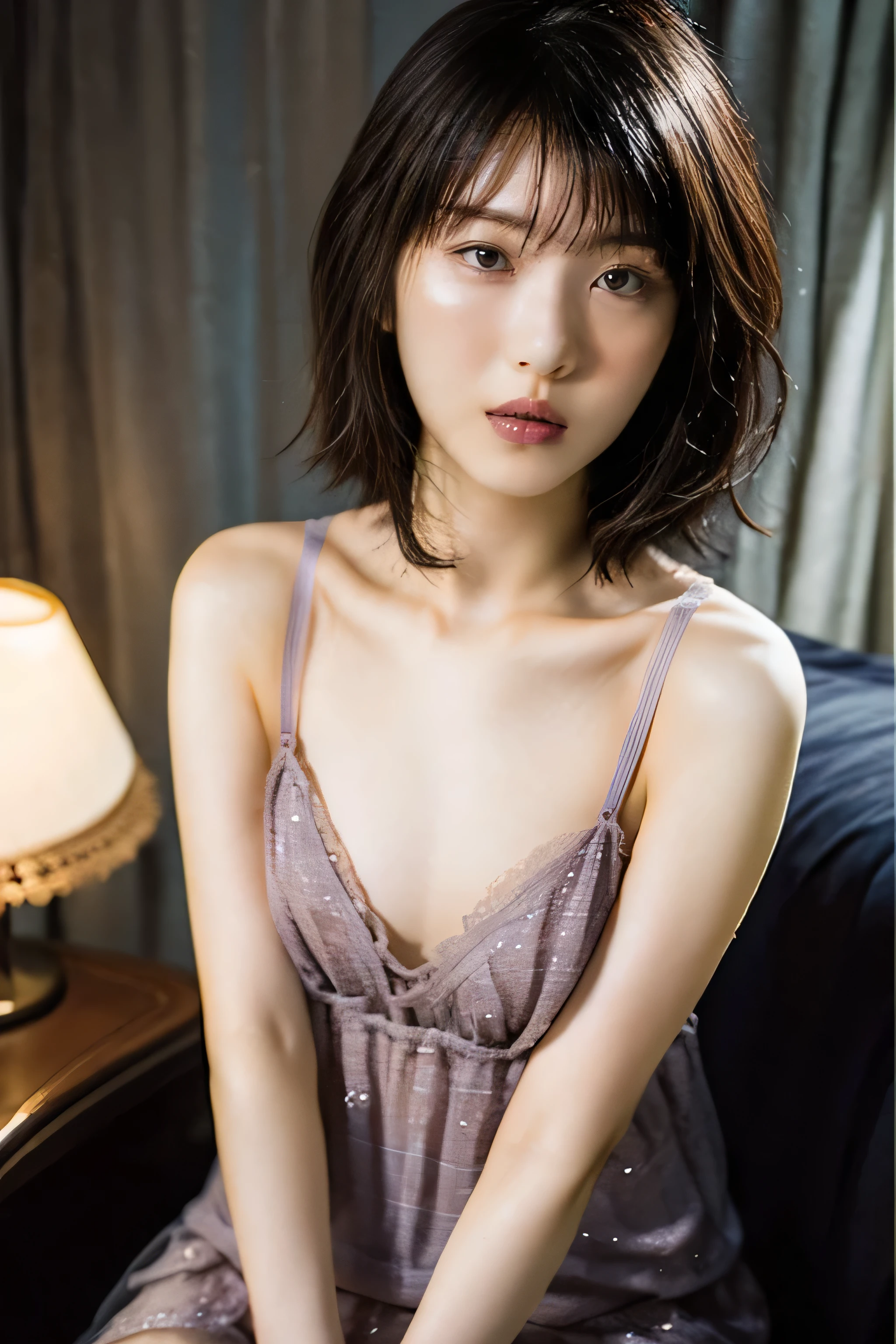 hamabeminami,One girl,Sexy pose,AA cup bust,Very small breasts,Slim Body,Highest quality,masterpiece,figure,Very delicate and beautiful,CG,Unity,8k wallpaper,wonderful,In detail,masterpiece,Official Art,Very detailed CG Unity 8k wallpaper,Incredibly absurd,Large file size,Very detailed,High resolution,Very detailed,Beautiful detailed girl,Particles of light,Realistic,X-ray,Soft Light,from the front,semi-long,lingerie,Expose,sexy hotel suite