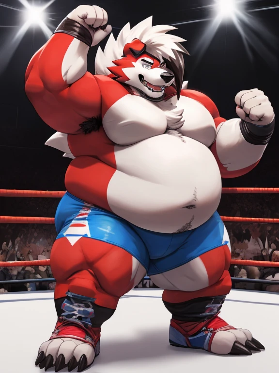 Standing pose,solo，male people，chubbiness，small fat， solo， Detailed pubic hair， A high resolution，， tmasterpiece，Excessive obesity，Obesity in the extremities，foot in the air，Correct body proportions，overweight，roadhog，proportions，overweight ,lycanroc,pro wrestler,pro wrestler,pro wrestler,pro wrestler, pro wrestler, pro wrestler, pro wrestler,pro wrestler, pro wrestler, pro wrestler,lycanroc