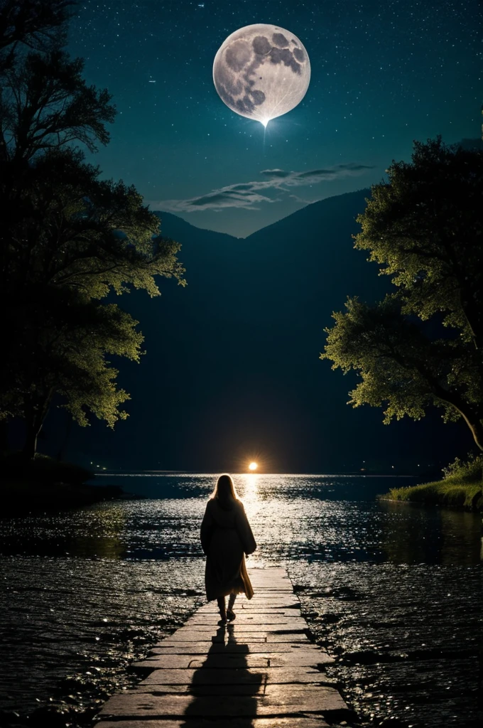 Walking under the serene moon,
The wind whispers secrets to the earth.
In the shadows of the night, the soul is renewed,
Every star shines, hope that binds.
The river murmurs, eternal song,
Guiding Steps, heart awakens.
In silence, peace finally finds,
over the horizon, the new day points.