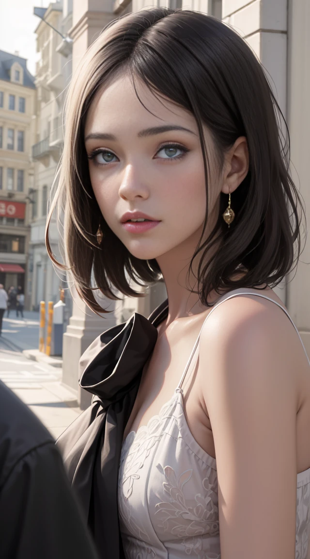 A man and girl,primitive, Masterpiece, ultra fine photos, Best quality, Ultra-high resolution, Realistic, Sunny, full-body portraits, Amazing man, Dynamic posture, exquisite face, Vibrant eyes, Very detailed background, Detailed face, detailed tidy background, Gorgeous, High detail skin, Realistic skin details, Visible pores, Clear focus, volume fog, 8K UHD, Digital SLR, High quality, filmgrain, Fair skin, Realism,(((Handsome man and beautiful girl:1.4)))