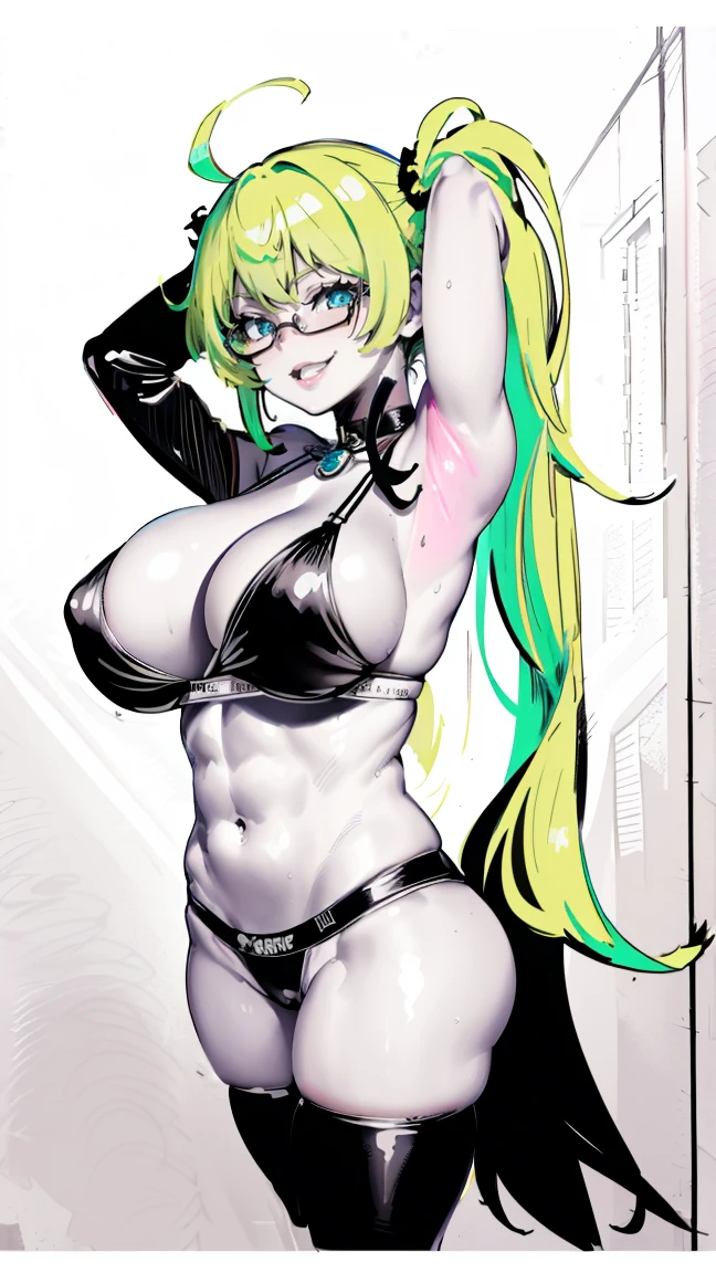 Tanya Degurechaff, milf, old woman, yellow hair, sports Bikini, ((sports bikini azul, flushed, smile coqueta, black lipstick, muscle girl, stronger)), ((pen sketch style)), ink, detailed face, puffy lips, ((gothic make up)), ((black lipstick)), twintails, ((teacher)), ((pen sketch style)), ink, detailed face, puffy lips, ((gothic make up)), ((black lipstick)), twintails, (teacher)), ((masterpiece)),(( (best quality))), ((glasses)), ((tsundere)), ((angry)), ((long hair bangs)), defined cheekbones, high cheekbones, illustration, (gigantic breasts:1.7), (( skindentation)), scribbles and marks,(puffy lips:1.4) , ) sketch, , cleavage, seductive smile, (( flushed, smile, oiled skin, mucha piel visible)), short hair, yelow hair, picking up her breasts, (( sports bikini, picking up her breasts)), curvy body, (( gigantic sagging breast)), showing off her breasts, exhibitionism, long legs, open legs , abs, womb tattoo , muscle, ((beefy, bodybuilder)), arms up,Iparuputsua, squat, ((en cuclillas)), on the beach at night, city lights in the distance, Cancun, image from below