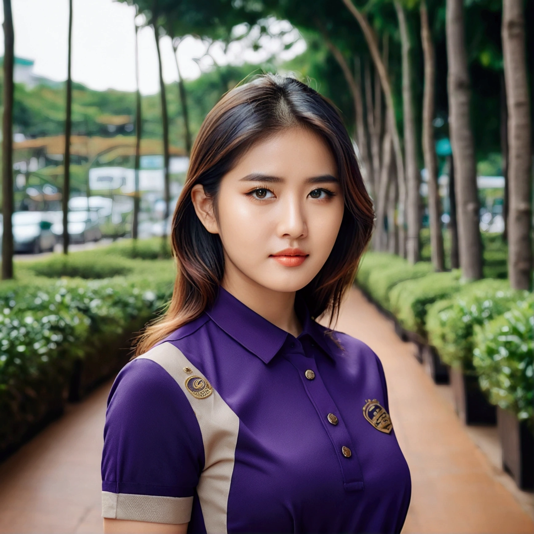 Masterpiece, (realistic:1.4), best quality, beautiful light, look at viewer,1 girl, Girl makes coffee in a coffee shop, Wear a staff uniform, complicated, Highly detailed, Sharp focus, Amazing,beautiful woman, golden details , 8k uh, Film texture