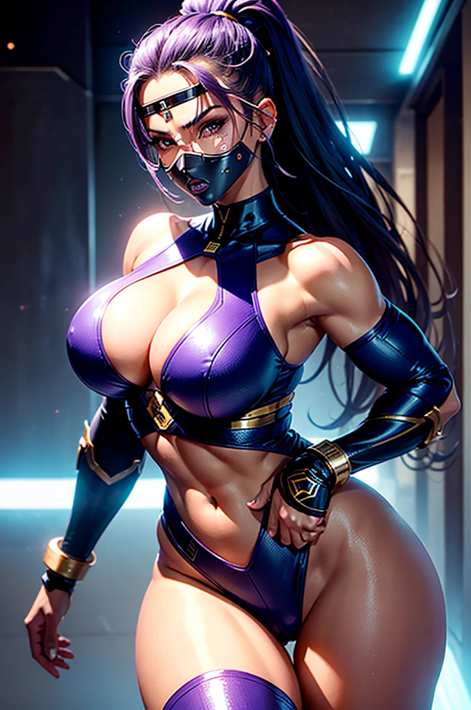 A perfect sexy, delicious and beautiful, Lush and very young extremely erotic android, strong cybernetic warrior with black African and oriental features, Japanese and Chinese, Soft Face, sexy e angelical, very sexy open mouth, mixed with the clone of the Greek warrior goddess Athena, with huge super ultra mega giant breasts, Brunetette, big plump and thick lips, extremely thin waist, very tanned and sweaty, HUGE big ASS, steep, HARD AND MUSCULOUS, Purple colored eyes, with barcode tattoos, transformed into an erotic and super sensual and extremely super ULTRA HIPER mega muscular astronaut goddess, fitness, bodybuilder, hypertrophied fit bodybuilder and weightlifter, very muscular thighs and super intensely muscular abdomen, wearing very short hair in punk style, super radical and purple and very smooth in locks, wearing sexy cyberpunk battle outfits, seen in the form of a hologram made only of light energy, coastal view, administrator and leader, noble queen goddess of a gigantic fleet of thousands of spaceships and hundreds of planets of her powerful stellar empire running courageously across the bridge of a star cruiser wearing a holographic helmet in the Corinthian battle format and with visor and horsehair topknot, of luminous Athenian warrior, electronic and futuristic posing extremely sexy, floating in space with rays and lights in the background and covered by a halo of white light that is at the same time a war helmet and a futuristic and modern queen's crown made of diamonds and lights