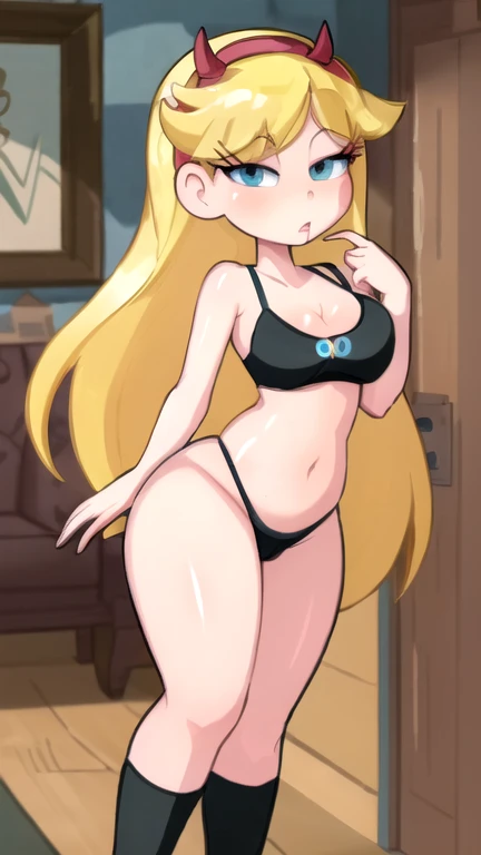 1femboy, landidzu, solo, a 1boy, futanari, ************ femboy, ****, young, (masterpiece, best quality, high resolution:1.4), star butterfly, horn hairband,, medium breasts, yellow hair, NSFW, in a dynamic sexy pose showing the upper body and whole body,, ckundies, highly detailed, best quality, masterpiece, absurdities, beautiful face, detailed eyes, detailed face, full body, 4k, ((masterpiece)), extremely detailed, 8k, trending on ArtStation, Intricate, High Detail, Sharp focus, underwear, solo, panties, thick thighs, breasts, thighs, navel, sports bra, (black panties only), erect penis in a panties, futa, femboy, clothes writing, (indoors), (colorful),(delicate eyes and face), volumatic light, ray tracing, bust shot , extremely detailed CG unity 8k wallpaper, masterpiece, extremely detailed face, beautiful face, (detailed eyes, deep eyes), from beside, full body, detailed_background