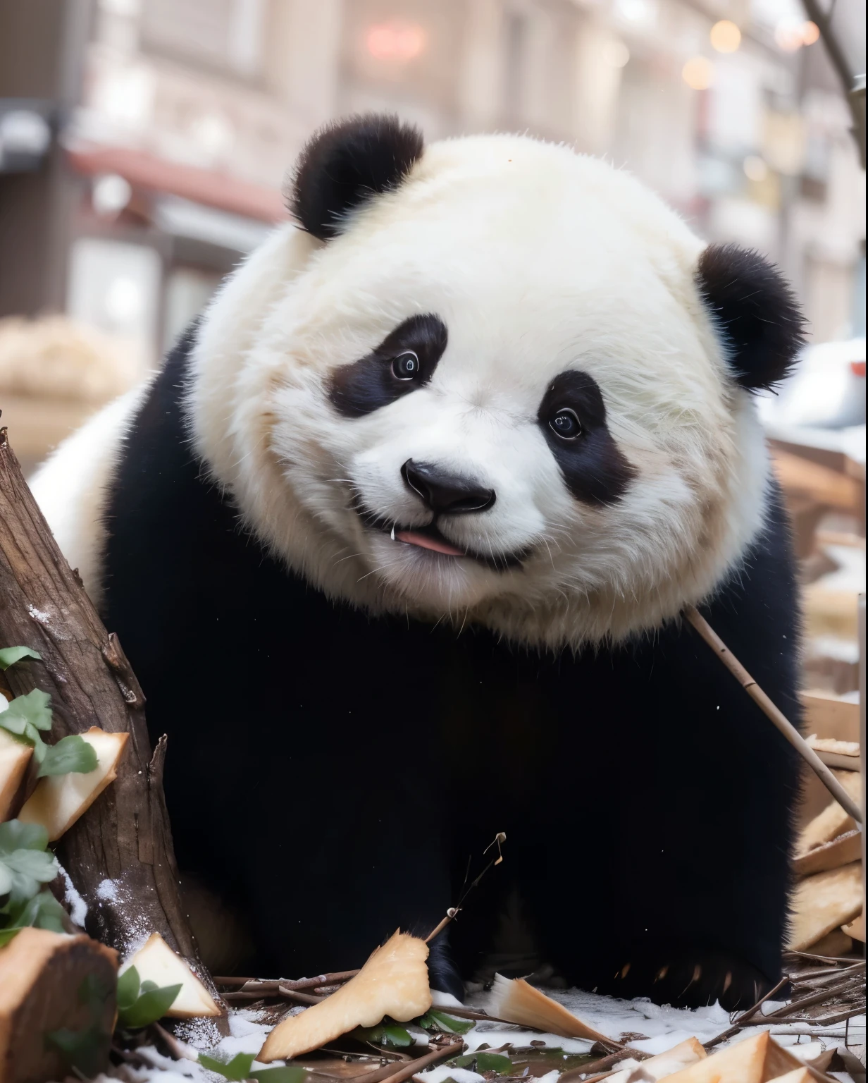 Panda eats roasted gluten again ,Cute,Handsome