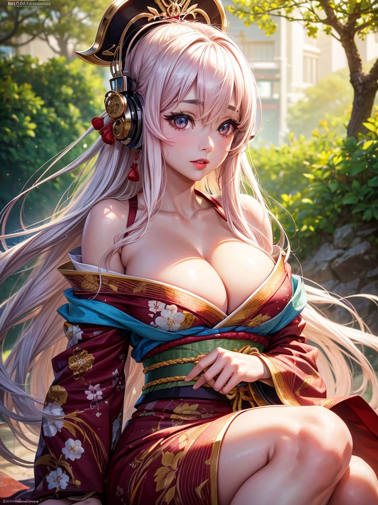 outdoor,beautiful face,Pubic hair big tips,busty,nsfw,BIG ASS,(Realistic,photo-Realistic:1.37), High resolution (4K, Highest quality), A stunning portrait of Super Sonico in Kyoto, Wearing vibrant kimonos with grace. Show off your enchanting cleavage々And he showed、Her unparalleled beauty captivates everyone who sees her. In the image、Showcasing highly detailed features such as her captivating eyes, Perfectly shaped eyebrows, And glossy red lips. Soniko's bright smile lights up the scene, Her youth々Emphasize the charm. The clothes are exquisitely crafted, Showcasing intricate patterns and vibrant colors symbolizing Kyoto's rich traditions and cultural heritage. Lighting that gently caresses Sonico's face and clothes, Create a warm and inviting atmosphere. The overall color palette exudes a sense of elegance and sophistication., Subtly influenced by traditional Japanese. The photos are of the highest quality and resolution, With all textures, Folding, Threads brought to life in ultra-fine detail. The Realistic portrayal and photoRealistic rendering techniques intensify the lifelike quality of the image, A true masterpiece, Her eyes are even、Deep color and detail. She has pink hair, The background is a row of cherry blossom trees