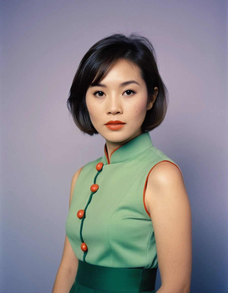 analog style portrait of an ((asian woman)) , wes anderson movie, still from stanley kubrick movie