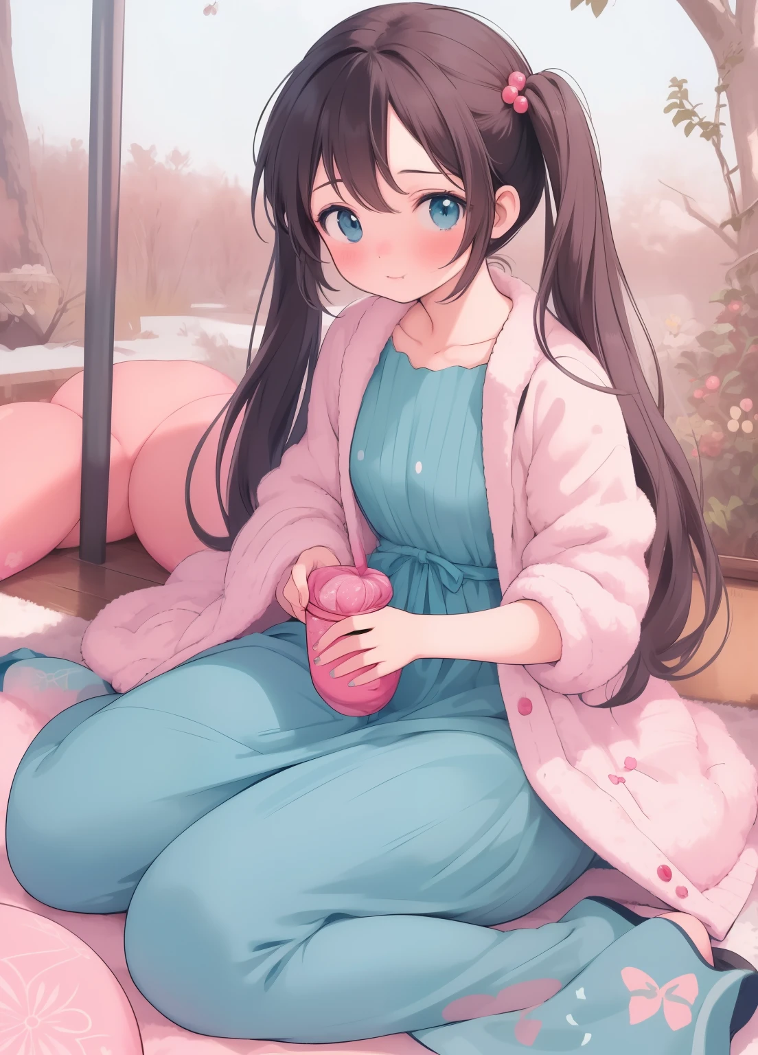 (masterpiece、Highest quality、Highest quality、Official Art、Beautiful and beautiful:1.2)、(One girl:1.3)Hatsune Miku、Twin tails,Beautiful breasts, Katsushika Hokusai,Anime - Style image of a woman in a blue dress sitting on the ground, , Cute anime waifu in a nice dress, (Anime Girls), , Anime Girls, Small curves , かわいいAnime Girls, On pixiv, irritating, かわいいAnime Girls, 美しいAnime Girls, 魅力的なAnime Girls, Nurse girl, 魅惑的なAnime Girls