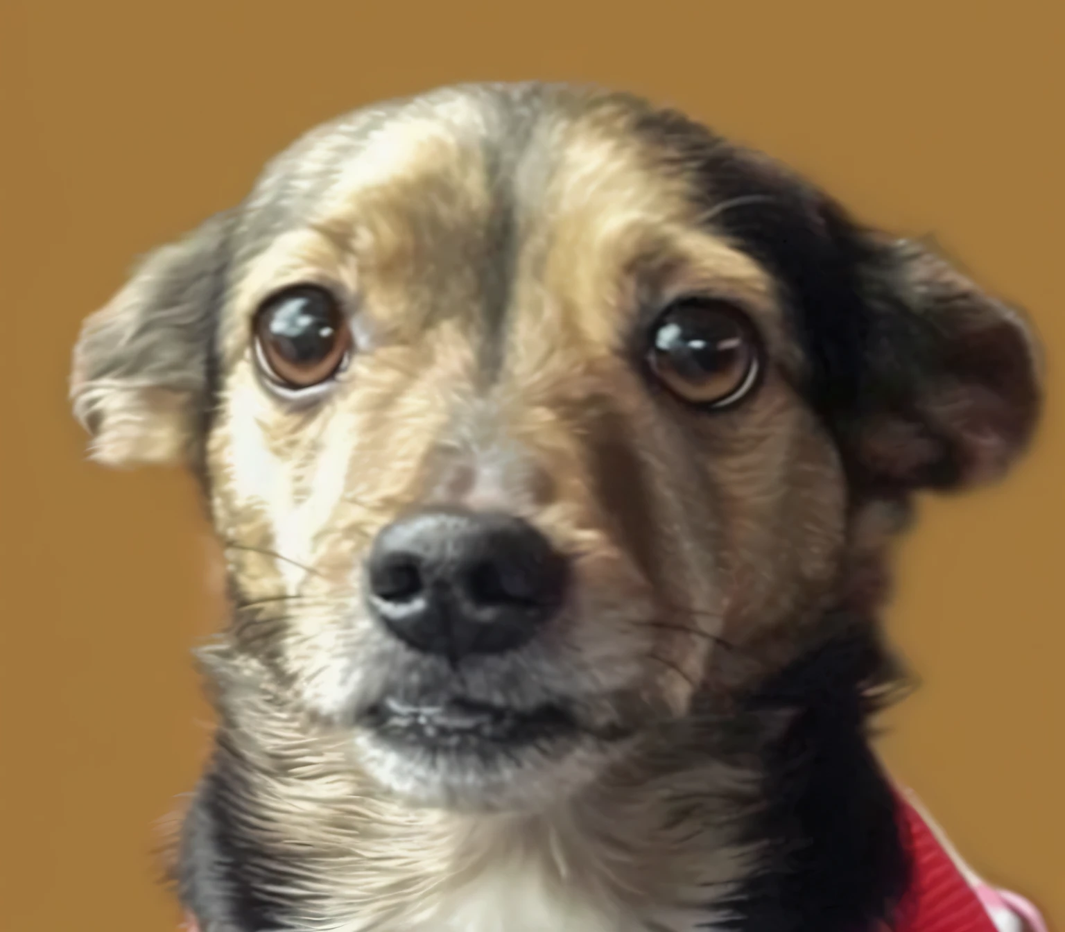 a very cute furry dog, she is very happy, her look is very happy and bright, she is smiling, the image is very detailed