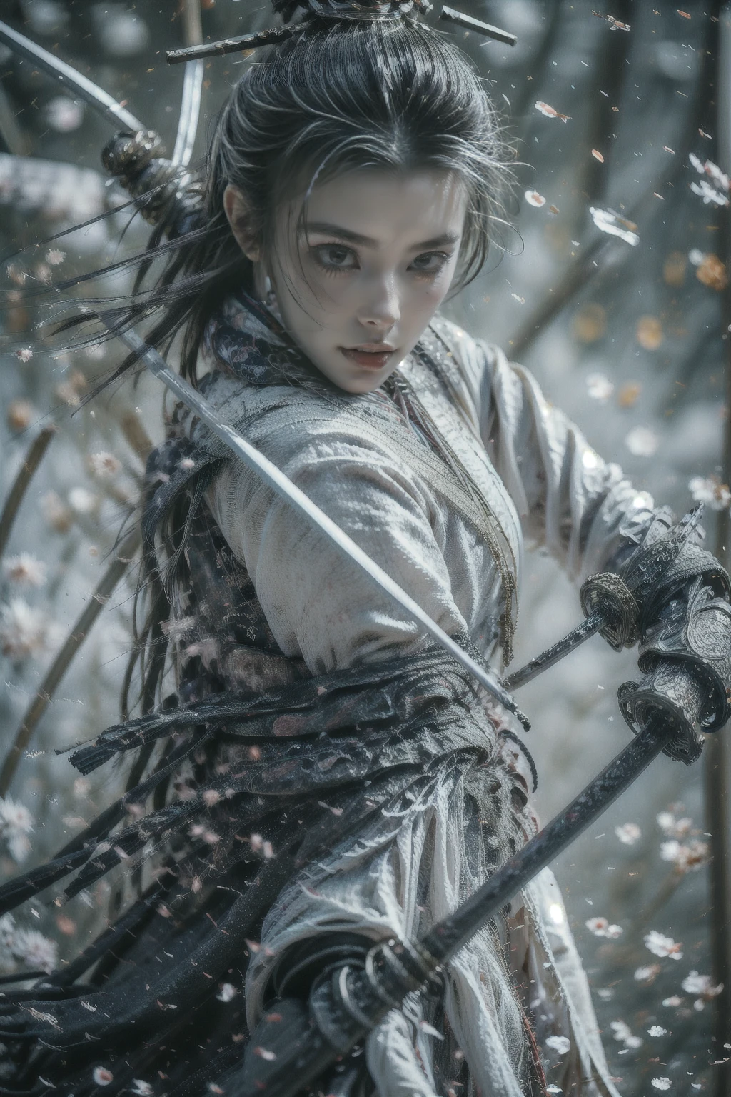 upper body,holding a sword, (Masterpiece, best quality, High quality, height, Very detailed),