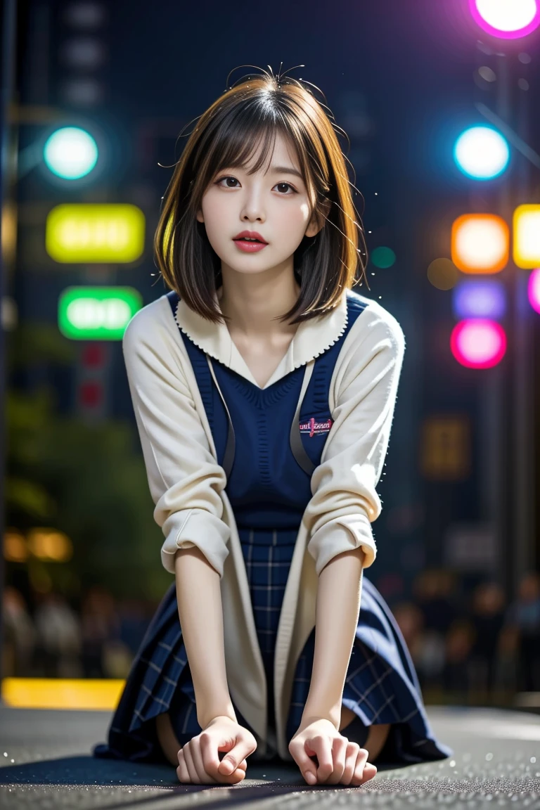 "(RAW Photos:1.4), (photoRealistic:1.3),(masterpiece), Highest quality, Highest quality, Very detailed CG unity 8k wallpaper, Detailed and sophisticated, original,High resolution,
\\
One girl,alone,(16yo),Very detailed_eye, nail,Medium chest,(eyeliner:0.5),(blush:0.5),Black Hair,Long Hair,Hair Clip, View Viewer,Browsing Caution,
\\
high school,student,, Sailor collar,Bobby Socks,school bag,skirt, Plaid, Plaid skirt,Raise your knees,Sitting,
\\
street, Subway Station, Shop Boundaries, akihabara \(Tokyo\), Shibuya Ward \(Tokyo\), Shinjuku \(Tokyo\),
\\
Beautifully detailed backgrounds,Depth of written boundary,change:0.1,Realistic:1.3,(Zhou Haoguang:1),(Neon Light:0.1),(High resolution:1),(Studio Lighting:1.5),(Panty shot:1.2),From below,whole body,"