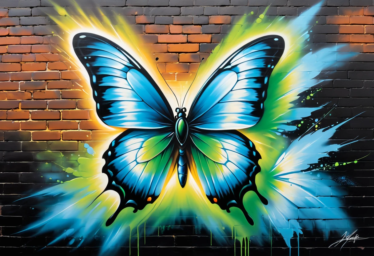 graffiti, Pastel, graffiti on brick wall, spray painting on wall, colored graffiti, Street art, Spray paint, Street canvas, Graffiti artist, Graffiti art, Aerosol art,
A mesmerizing digital image of a butterfly created from shimmering blue and green light, fluttering gracefully against a black background. The butterfly's wings emit a soft, ethereal glow, while its body is a swirling vortex of vibrant colors. The overall atmosphere of the image is otherworldly, with a sense of mystery and enchantment, evoking a sense of wonder and curiosity.
Paintings by J. Willem Enraets, Brothers Grimm, Jean Baptiste Monge, Fragonard, Leonardo da Vinci