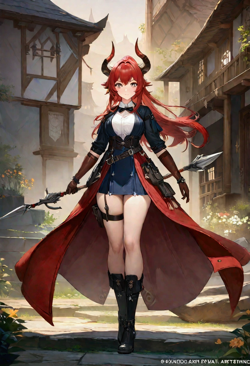 anime girl with red hair and a bow and arrow, trending on artstation pixiv, official artwork, from arknights, official art, official anime artwork, artgerm on artstation pixiv, high detailed official artwork, official character art, ayaka genshin impact, epic light novel art cover, official artbook, ayaka game genshin impact, anime character with red hair and horns holding two swords, from arknights, rias gremory, trending on artstation pixiv, demon anime girl, ayaka genshin impact, anime girl with a bow and arrow, anime character design, pixiv 3dcg, ayaka game genshin impact, pretty anime character design, anime full body illustration, 4k, sangat detail, relistic, sempurna
