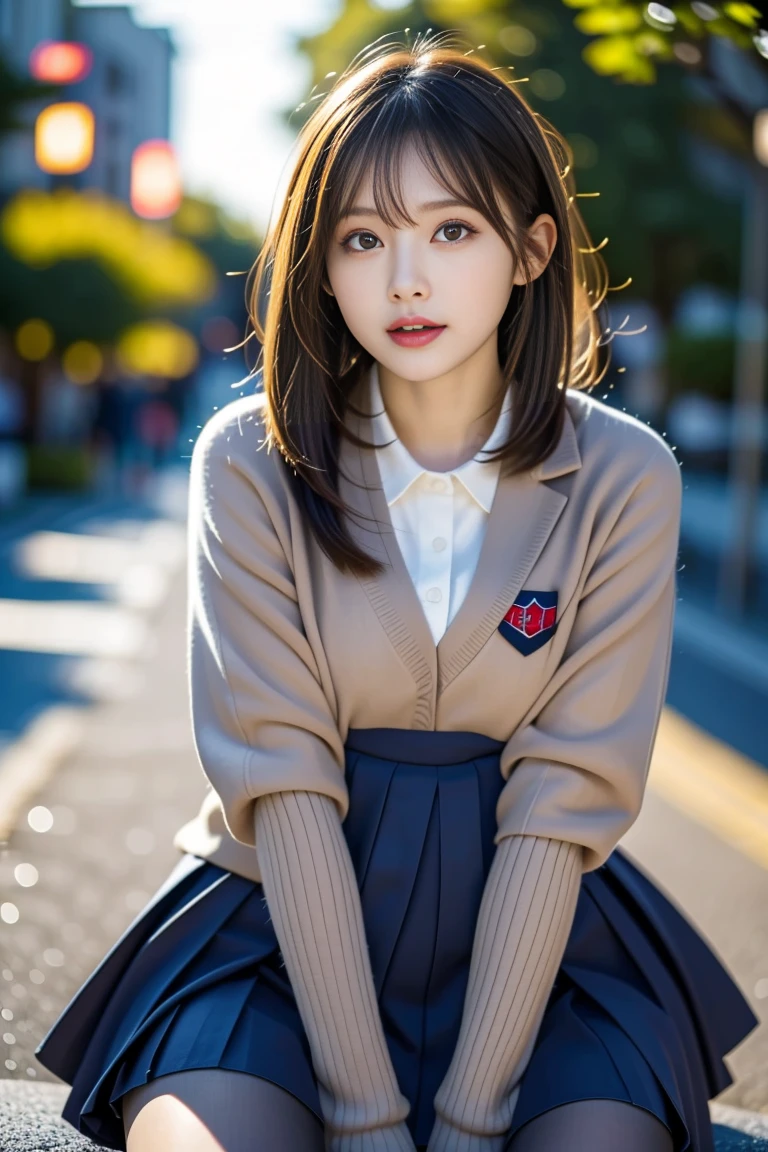 Ulzzang-6500-v1.1, (RAW Photos:1.2), (Realistic:1.4), Beautiful detailed girl, Very detailed eyes and face, Beautiful fine details, Ridiculous, 信じられないほどRidiculous, Large file size, Very detailed, High resolution, Very detailed, Highest quality, Tabletop, Kemomimi, ((Japanese high school girls uniform)), figure, Very detailed, Hmph, Unified, 8k wallpaper, wonderful, Fine details, Tabletop, Highest quality, Very detailedなティッカーユニフォーム8K壁紙, Light on the face, Cinema Lighting, One Girl, 16 years old, (()), ((Dynamic pose))), (Camel Toe), (half), (pantyhose), (Sit on your legs with your knees bent))