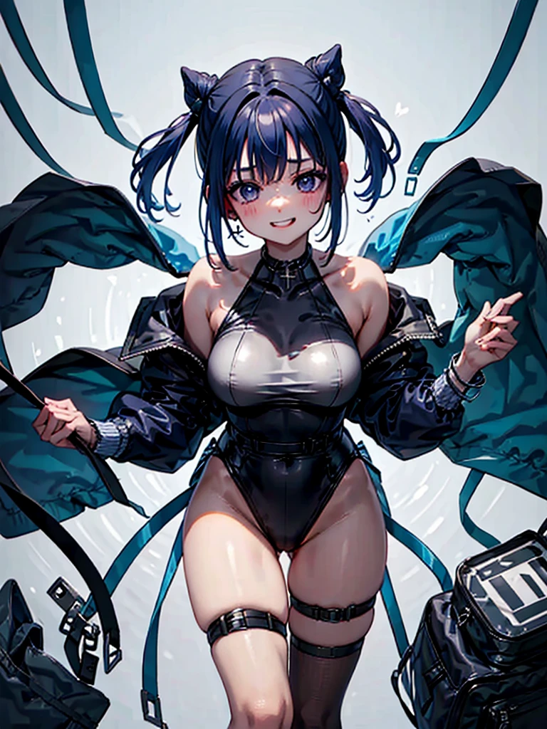 Evil★Twin Lil-la, 1 girl,Highest quality,((Highest quality)),((Tabletop)),((Perfect Face)),1 girl,smile,beauty,((Holographic))