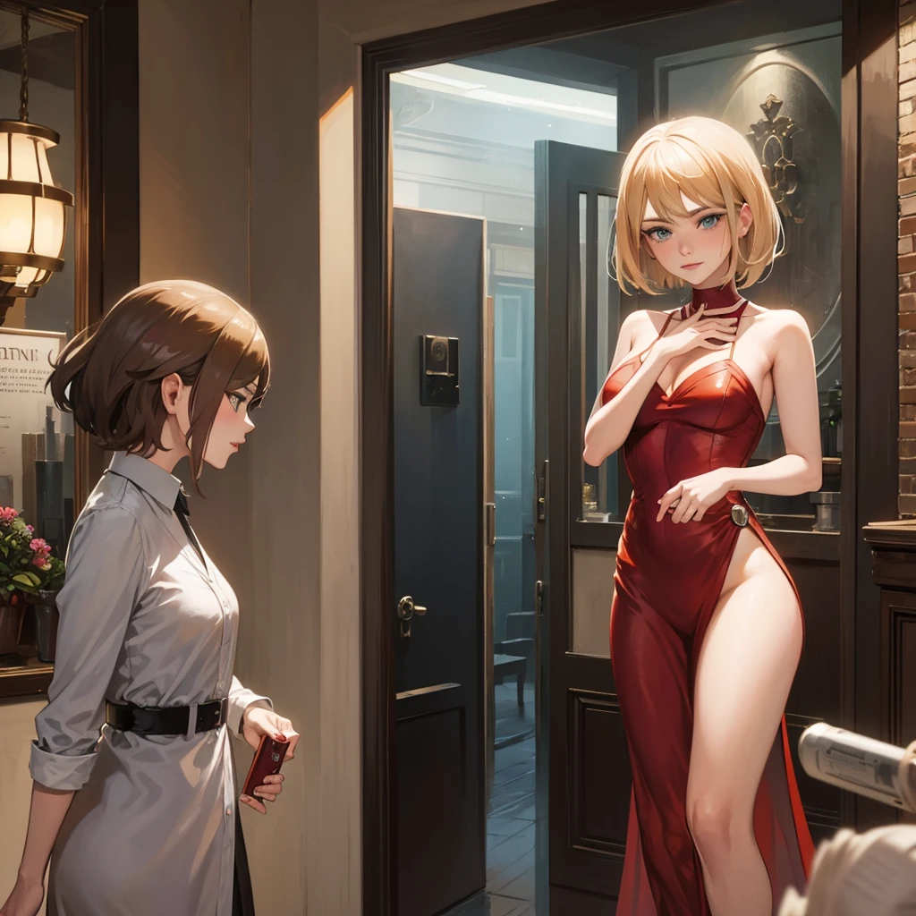 an attractive woman (Emma Stone|Scarlett Johansson), a secret society of shapeshifting humans [Science fiction|fancy]