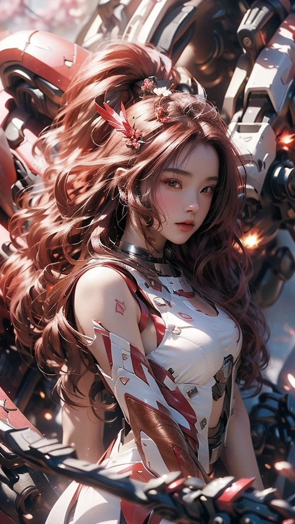 best quality,masterpiece,Ultra-high resolution,(photoactual:1.4),Volcanic rock background,beauty,noble,Phoenix Girl（Japanese Girls）18 years old,long red hair,Mid-chest,Phoenix dress,Floating,