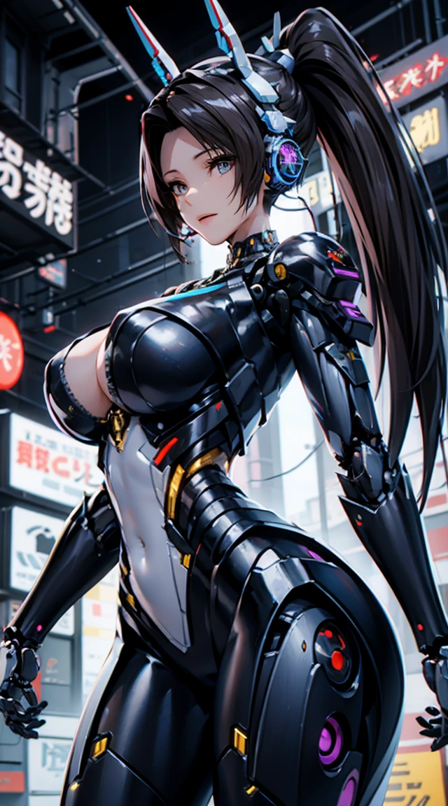 Very detailed, Advanced Details, high quality, High resolution, 1080P, hard disk, beautiful,(War Machine),Armor War,She has a machine gun in her hand,See the big picture,beautiful,Mecha Cyborg Girl,BATTLE MODE,Mecha Body Girl,She is wearing a futuristic War Machine weapon mecha、(((Mechanical Headgear:1.3)))、(((Cyber Headphones:1.3)))、Close-up of a woman in a futuristic suit, Girl wearing mecha cyber armor, Cyberpunk Anime Girl Mecha, Female Mecha, perfect Anime Cyborg woman, Anime Cyborg, Mech Suit, Anime Mecha Armor, アニメMecha aesthetics, Girl in Armor, beautiful少女サイボーグ, Mecha aesthetics, Japanese Cyborg, Cyber Suit, Cyber Japan style armor、((High ponytail:1.3))、(((Dynamic pose:1.3)))