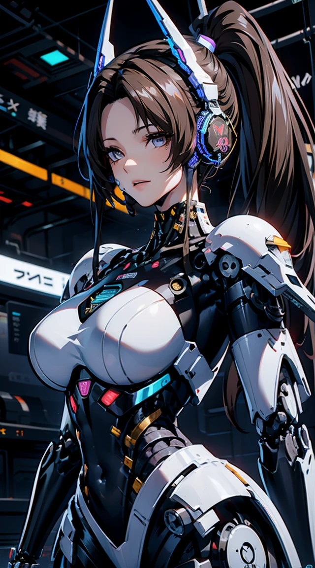 Very detailed, Advanced Details, high quality, High resolution, 1080P, hard disk, beautiful,(War Machine),Armor War,She has a machine gun in her hand,See the big picture,beautiful,Mecha Cyborg Girl,BATTLE MODE,Mecha Body Girl,She is wearing a futuristic War Machine weapon mecha、(((Mechanical Headgear:1.3)))、(((Cyber Headphones:1.3)))、Close-up of a woman in a futuristic suit, Girl wearing mecha cyber armor, Cyberpunk Anime Girl Mecha, Female Mecha, perfect Anime Cyborg woman, Anime Cyborg, Mech Suit, Anime Mecha Armor, アニメMecha aesthetics, Girl in Armor, beautiful少女サイボーグ, Mecha aesthetics, Japanese Cyborg, Cyber Suit, Cyber Japan style armor、((High ponytail:1.3))、(((Dynamic pose:1.3)))