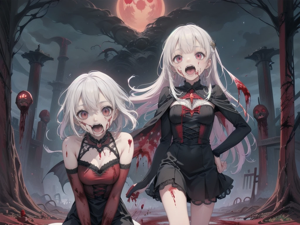 死んだ腐ったBloodに飢えた邪悪なzombie, Girl Venom, 黒い共to be bornto be born物が付着している, Bloodまみれの, Evil look, Psychopathic, Torn clothes, Torn Costume, sexy, reveal, Combat Stance, Very detailed, Vibrant appearance, Creative Action, Very detailed, Imaginative, Sensual, Any, all breasts, sexy, reveal, Highest quality, skinの質感, Intricate details, (Highest quality, masterpiece, 超High resolution), (8k wallpaper, High resolution, High resolution, to be born), (credibility: 1.4), (whole bodyショット), One Girl, ((Anime Girls)),,(Bloodしぶき:1.6), ((Fantasy Witch Costume)), ((Flowing white hair)), ,(Bloodしぶき:1.6),Female curves, Large Breasts, Thick thighs, sexyな平らなお腹, 完璧なhand, 完璧なアニメのface, ((dark ta dress)), Are standing, ((邪悪な笑face)), ,(Bloodしぶき:1.6),Victorian cities, gaslight, Steam circulates, Moonlight Illumination, night間照明, A sky filled with stars and galaxies,disaster々new devil horns,,(Bloodしぶき:1.6),アニメzombie魔女デザイン, ねじれた笑face、Bloodまみれの、頭からの出Blood、Bloodしぶき、,(Bloodしぶき:1.6),Crossbones, skull, Streetwear Design, protector, Horror Style, Full Design, Huge breasts, Very detailed, Realistic, Dark fantasy, Gloomy atmosphere, Intricate details, クレイジーな笑face, 狂ったeye, A cute and stylish hair band,(masterpiece:1.2, Highest quality), Scary atmosphere、Distorted facial expressions、Horror Art、Bloodの雨、Bloodを流す、Bloodしぶき,(Bloodしぶき:1.6),悪魔のeye、redいeye、scar、火scar、whole body、Torn hair of a woman dressed in slave clothing、(Long Hair)、(eyeにかかる長さの前髪)、Black Hair、(((eyeの下のクマ)))、青白いskin、Feeling unwell、Pathological、邪悪な笑face、狂ったeye、(Grin)Dramatic makeup,Create mixed media art、,Horror 1 Girl, Open_mouth, , red_eye, Blood, Tilt_red_skin, Injury, Blood_In addition_face, Bandaged_arm, Blood_In addition_zombie, Blood_In addition_hand , Open your eyelids wide, The trend is all, mouthを大きくOpen, mouthを開けてteethをむき出しにする,獣のような鋭いteeth, Wide lips, 非常に広いmouth, Vermilion cheeks, blonde, ,(Bloodしぶき:1.6),Princess Cut, Ribbon hair ornament, brooch, Otaku Room, Well-built body, Nice body, Ample breasts, Thick body,eyeを大きく開いて、Scary atmosphere、Distorted facial expressions、ねじれた笑face、Bloodまみれの、頭からの出Blood、Bloodしぶき、whole body、,(Bloodしぶき:1.6),Long Hair、Long Bangs、Well-built,Broad shoulders,I focus,(face),Messy Hair,いeye,(光るeye),red信号,笑face,big 笑face,teeth,psycho 笑face,ゲスface,Dark city background,darkness,night,(close),良いeye, 良いteeth,サディスティックな笑face,,all,光沢のあるskin,詳細なface,Beautiful body, mouthからの白い息 Luxurious lace long gloves