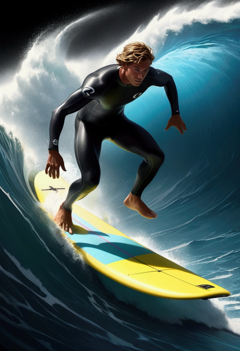 (Ultra-realistic Surfing), wearing Professional sportswear, in the style of water floral surrealism, soft focus lens, luminous pointillism, pentaxk1000, hyper-realistic water, light leak, captivating chiaroscuro, dynamic movement, (special effects:0.1), full body, award-winning, cinematic still, emotional, vignette, dynamic, vivid, (masterpiece, best quality, photorealistic, Professional, perfect composition, very aesthetic, absurdres, ultra-detailed, intricate details:1.3)