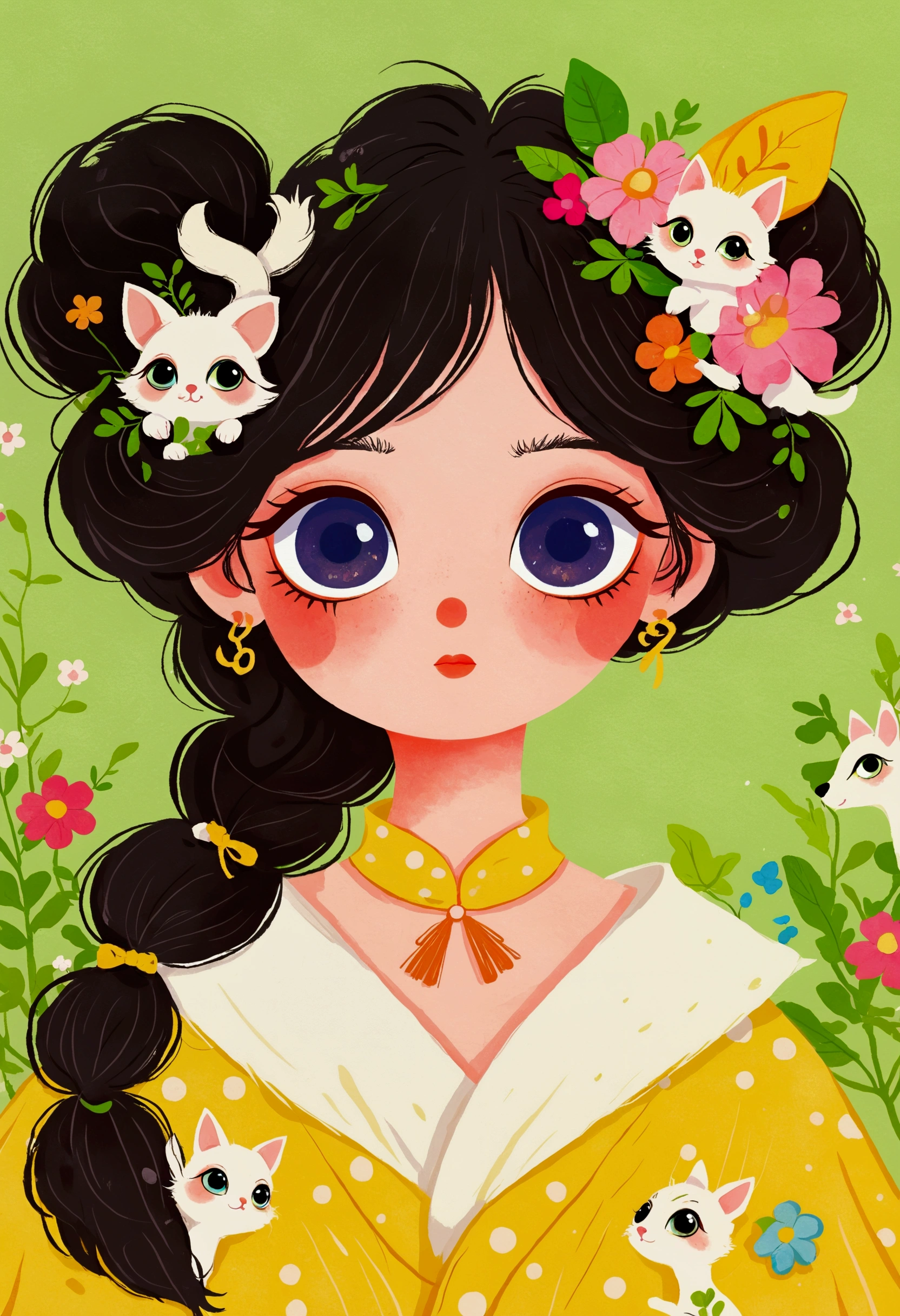 A furry animal with big eyes in four different colors, Cute numbers, Lovely and detailed digital art, Cute numbers艺术, author：Yi Yinwen, Lovely detailed artwork, Lovely artwork, Fantasy Animals Cute Eyes, by Cheng Jiasui, author：Ju Chao, author：Yang J, Cute illustrations, by Zou Zhe, Ni Duan, author：Sun Xie