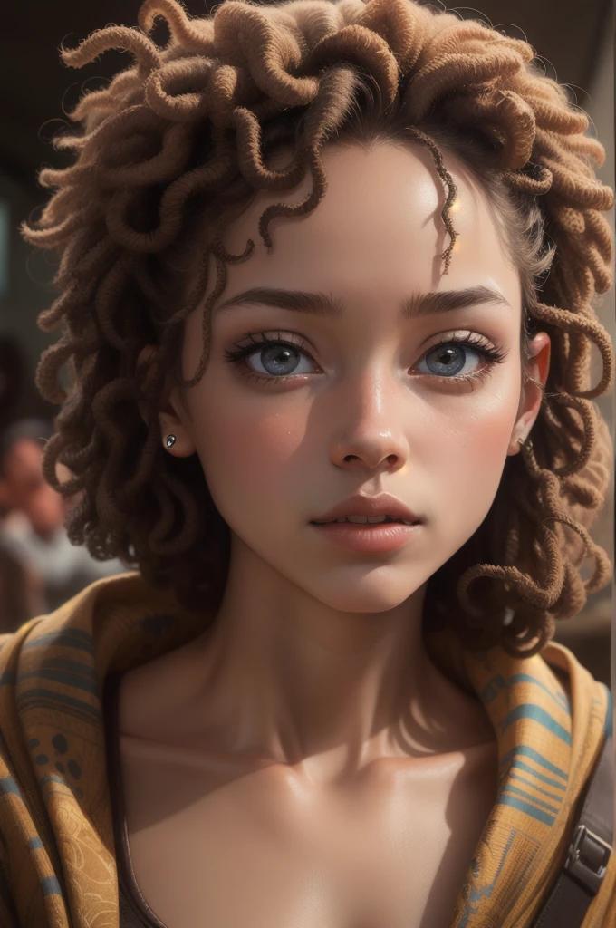 (masterpiece:1.2),(best quality:1.3, high quality:1.3), (highly detail eyes), highly detail mouth, highly detailed face, volumetric lighting, looking at viewer, afro hair, parted lips, (comic style)