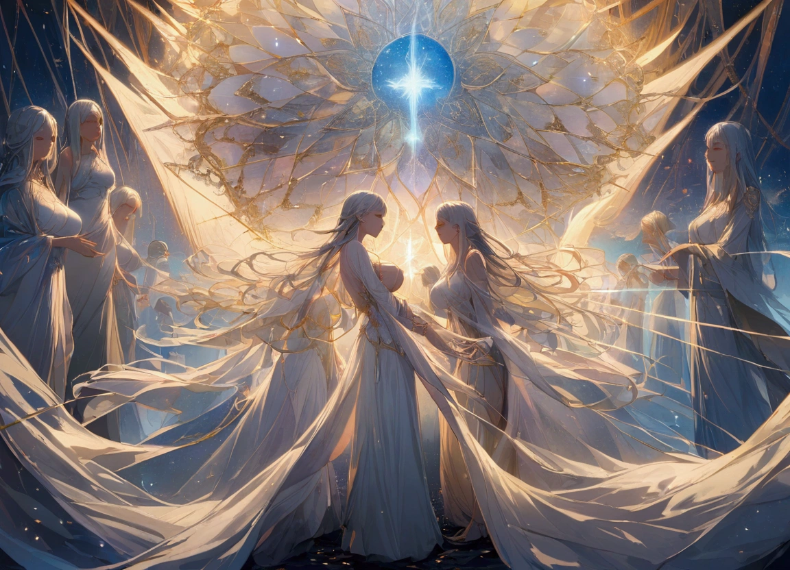 Multiple girls are standing side by side exposing their breasts、5-people