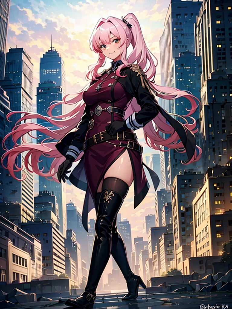 Exosister Martha, 1 girl,,smile,beauty,((Holographic)),(masterpiece:1.2, Highest quality),(Ruined cityscape background) (Beautiful attention to detail: 1.2), (Highly detailed CG Unity 8K wallpapers, masterpiece, Highest quality, Very detailed, Best Shadow), (Detailed Background),People Girls, sketch,