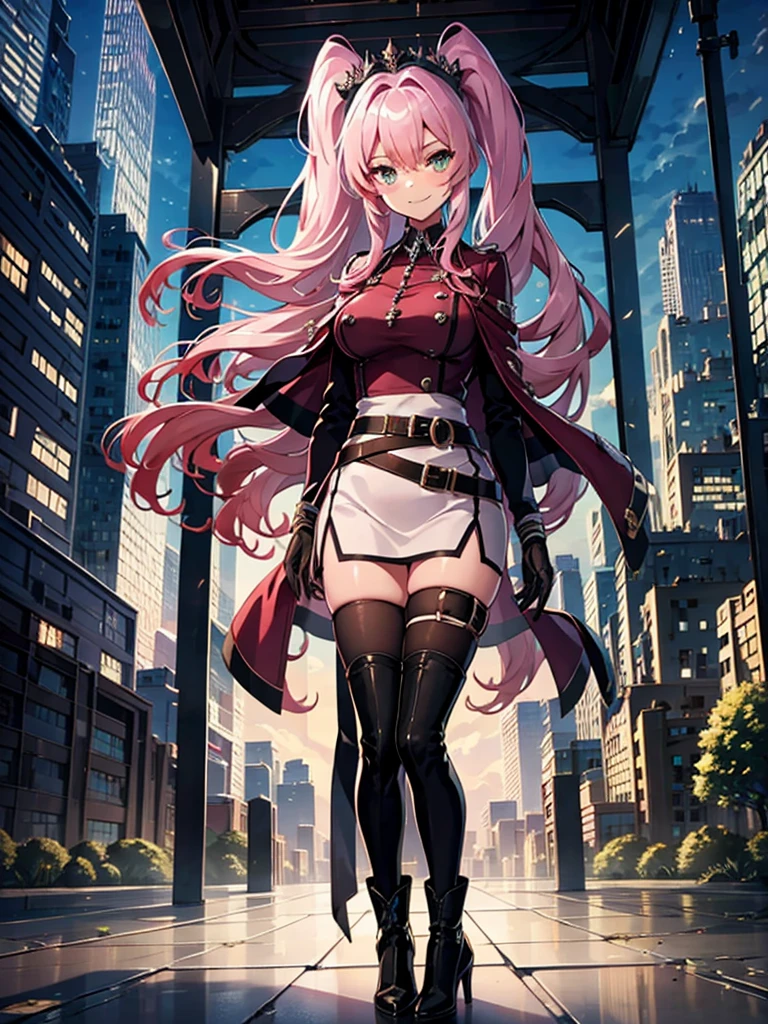 Exosister Martha, 1 girl,,smile,beauty,((Holographic)),(masterpiece:1.2, Highest quality),(Ruined cityscape background) (Beautiful attention to detail: 1.2), (Highly detailed CG Unity 8K wallpapers, masterpiece, Highest quality, Very detailed, Best Shadow), (Detailed Background),People Girls, sketch,