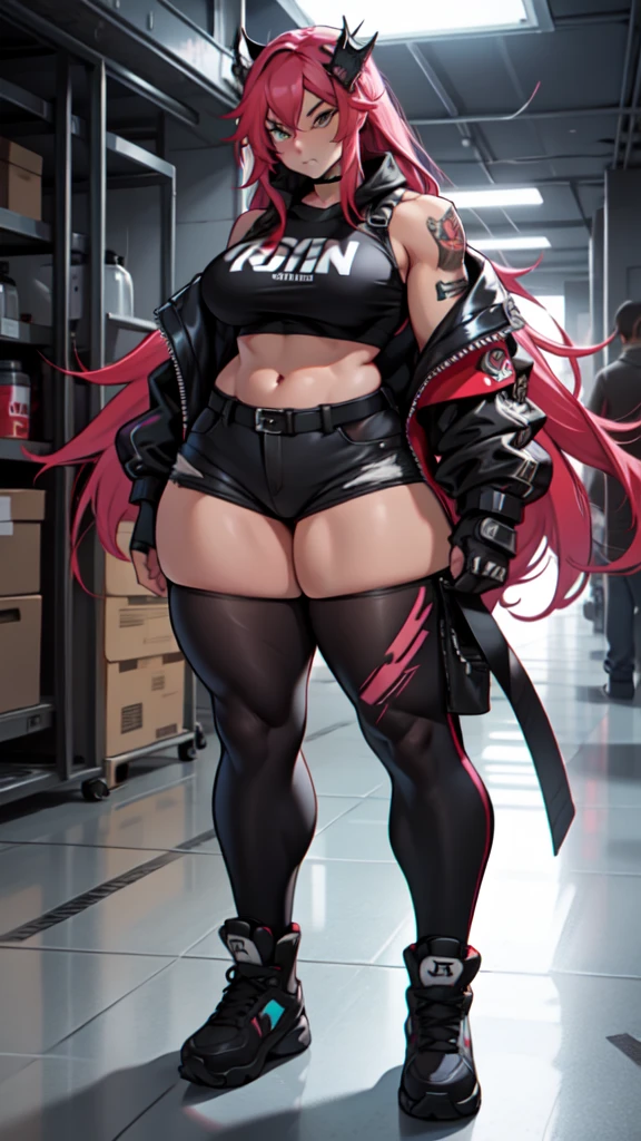 extremely long hair perfect anatomy 2 girls tall  curvy ((muscular)),busty, punk clothes, muscular Thicc body 