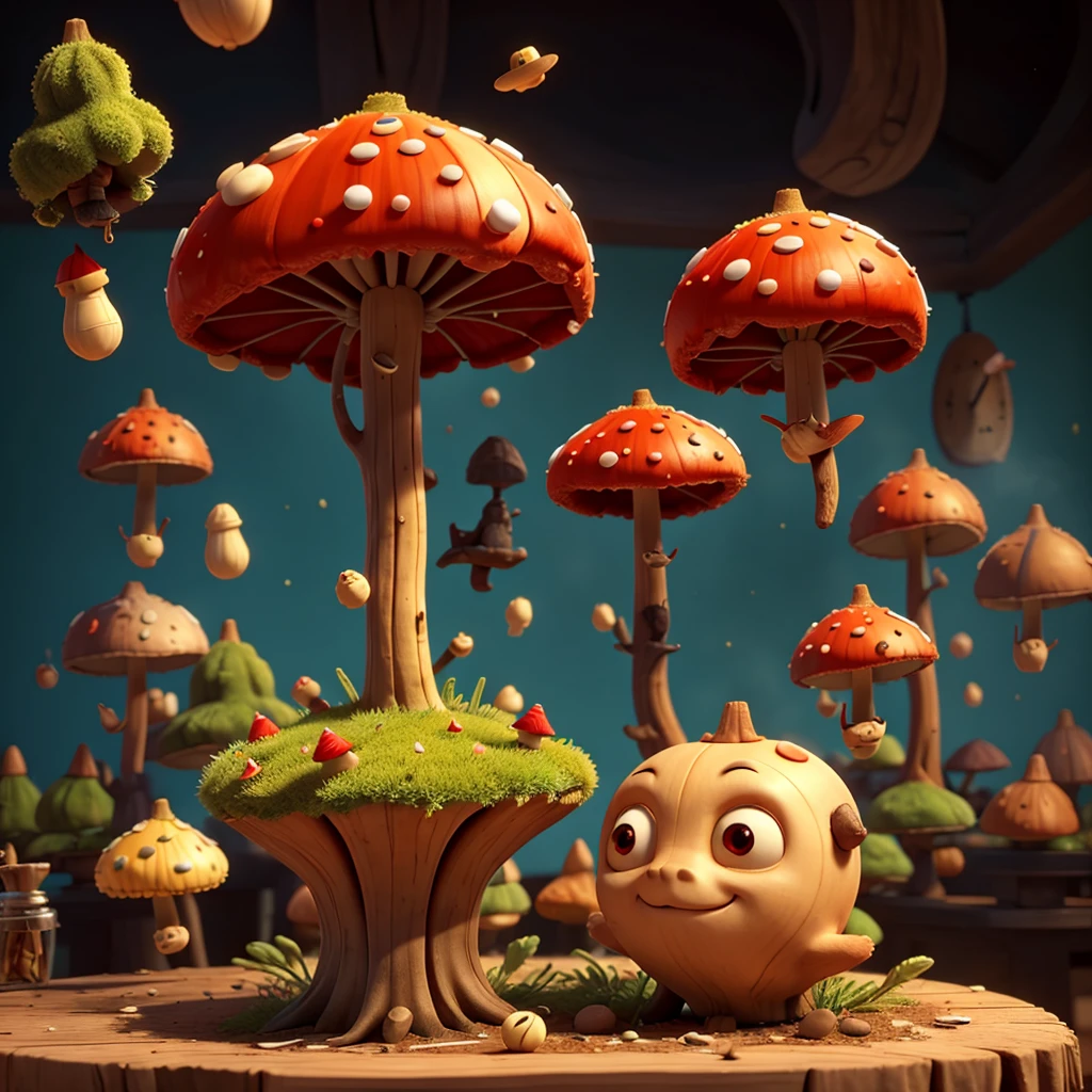 A living Fly Agaric with a face got high on vapes