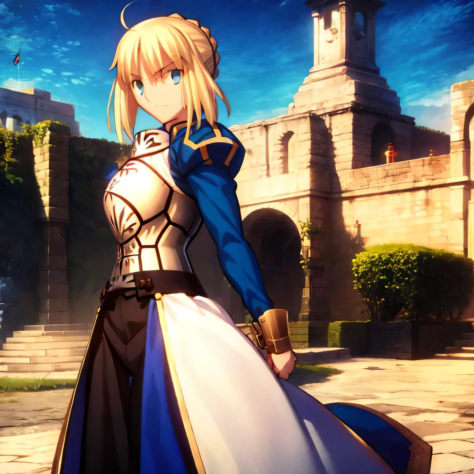 One female,Blonde,Swordsman,Arthur,Saber