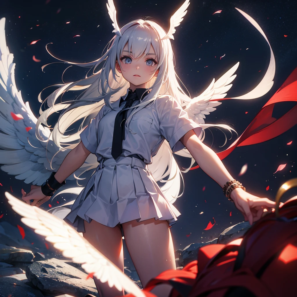 Angel facing demon