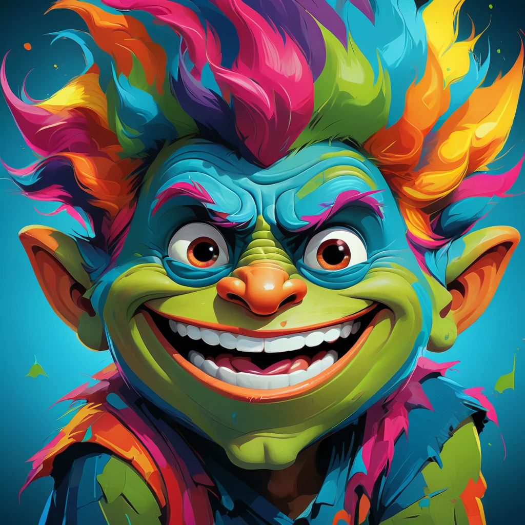 a troll face, meme, cartoon face, humorous expression, 1boy, digital art, pop art, bold colors, vibrant colors, exaggerated features, dynamic composition, stylized design, high quality, 8k, cinematic lighting, photorealistic, hyper detailed