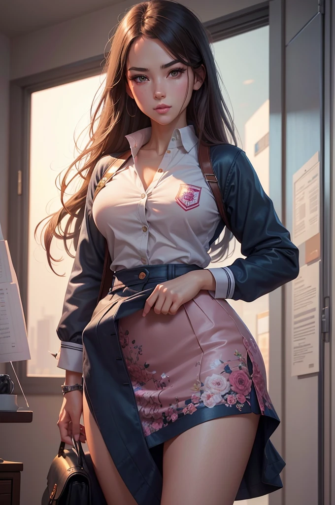 Preppy Woman. Official Art – An Award-Winning Digital Masterpiece In 4K Ultra HD, Extreme Detail And Intricate Realism. This Concept Art Brought To Life By The Hands Of Artists Like Wlop & Artgerm In A Stunning 2D Vector Illustration.