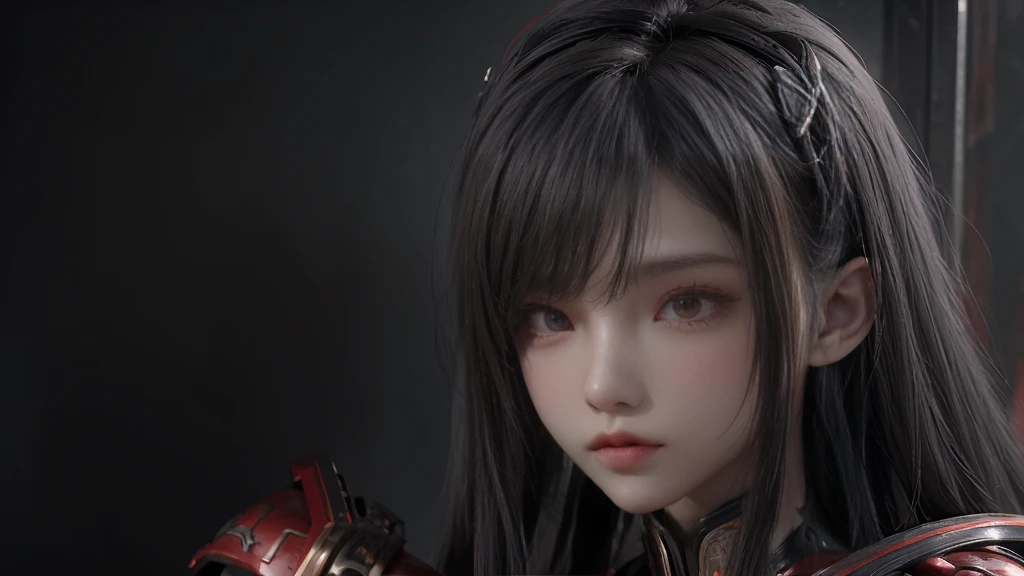 masterpiece,Game Art,Best picture quality,Maximum resolution,8K,(portrait),Unreal Engine 5 rendering works,(Digital Photography),((portrait Feature:1.5)),
20 year old girl,Short hair details,Long bangs,(The red eye makeup is carefully applied),(With long gray hair:1.4),(Large target, Full breasts),Elegance and nobility,Brave and charming,
(The future armor combines the characteristics of Chinese armor,hollow-carved design,Power Armor,Mysterious oriental runes,Exquisite clothing patterns,Magic Flash),Future Warrior,Cyberpunk Characters,War Background,
light,Ray Tracing,Game CG,((3D Unreal Engine)),OC rendering reflection mode