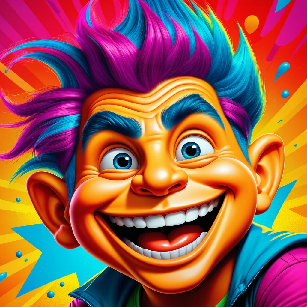 a troll face, meme, cartoon face, humorous expression, 1boy, digital art, pop art, bold colors, vibrant colors, exaggerated features, dynamic composition, stylized design, (best quality,4k,8k,highres,masterpiece:1.2),ultra-detailed,(realistic,photorealistic,photo-realistic:1.37),cinematic lighting,hyper detailed