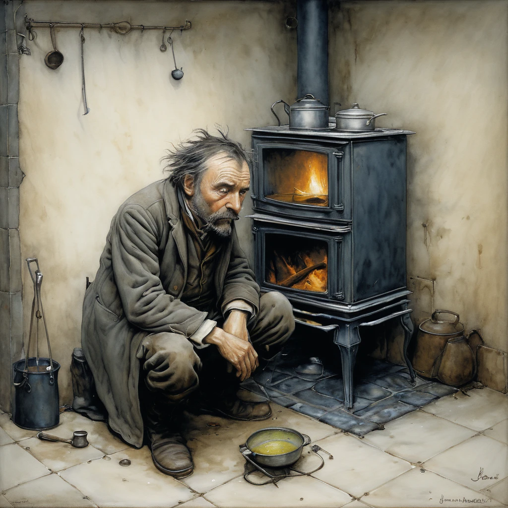 Oil painting of a man suffering from hypothermia due to heavy sweating on the stove by Jean-Baptiste Monge, Jean-Baptiste Monge, Jean-Baptiste Monge, Jean-Baptiste Monge, Jean-Baptiste Monge Jean-Baptiste Monge Jean-Baptiste Monge Jean-Baptiste Monge Jean-Baptiste Monge Jean